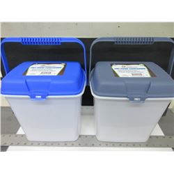 2 Pet Food Containers 2 gallon / keeps food fresh and pests out