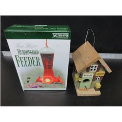 New Hummingbird Feeder and Birdhouse
