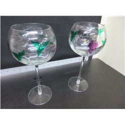 Hand Painted Wine Glasses