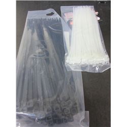 2 packs of 100 Zipties / 8" heavy duty black & 6" white / 200 total