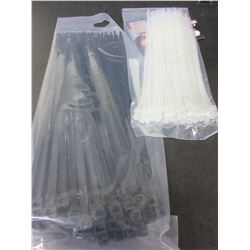 2 packs of 100 Zipties / 8" heavy duty black & 6" white / 200 total