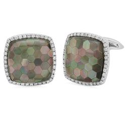 18k Gold 0.7CTW Diamond Cuff Links