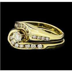 1.10 ctw Diamond Ring and Band - 14KT Yellow Gold