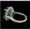 Image 3 : 7.18 ctw Emerald and Diamond Ring - 14KT White Gold