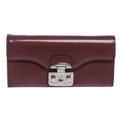 Gucci Purple Leather Padlock Continental WOC Bag