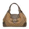 Gucci Beige Brown GG Canvas Gray Leather Trim New Pelham Hobo Bag