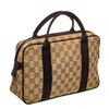 Image 2 : Gucci Brown Beige GG Canvas Leather Mini Suitcase Bag