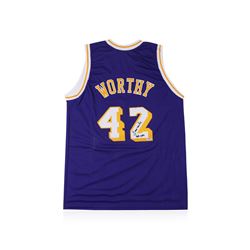 PSA Certified James Worthy Autographed Basketball Jersey