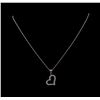 Image 2 : 0.30 ctw Diamond Heart Pendant With Chain - 14KT White Gold