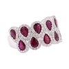 Image 1 : 3.55 ctw Ruby And Diamond Ring - 14KT White Gold