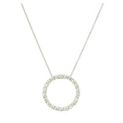 1.1 ctw Diamond Pendant With Chain - 14KT White Gold