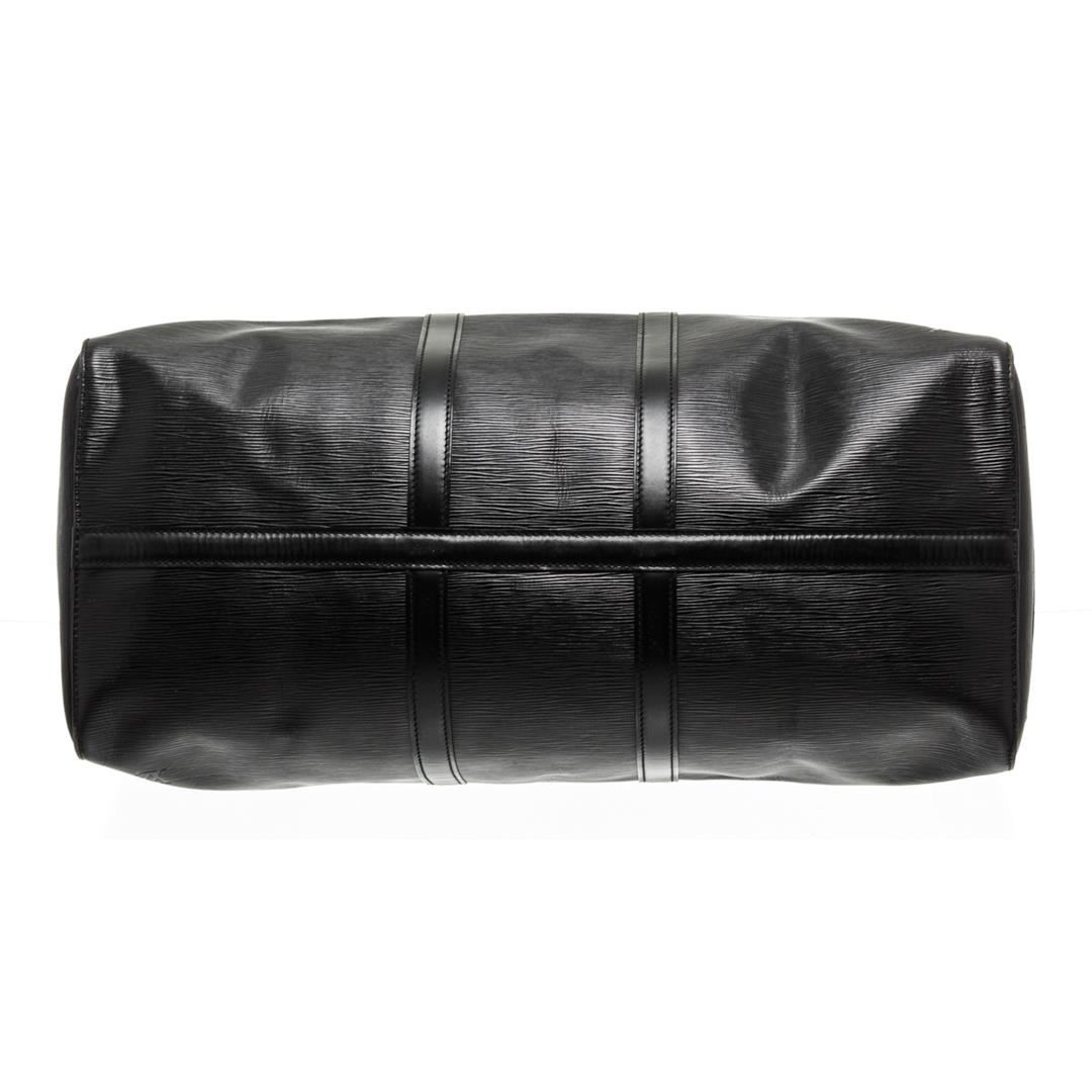 Louis Vuitton Black Epi Leather Keepall 55 cm Duffle Bag Luggage