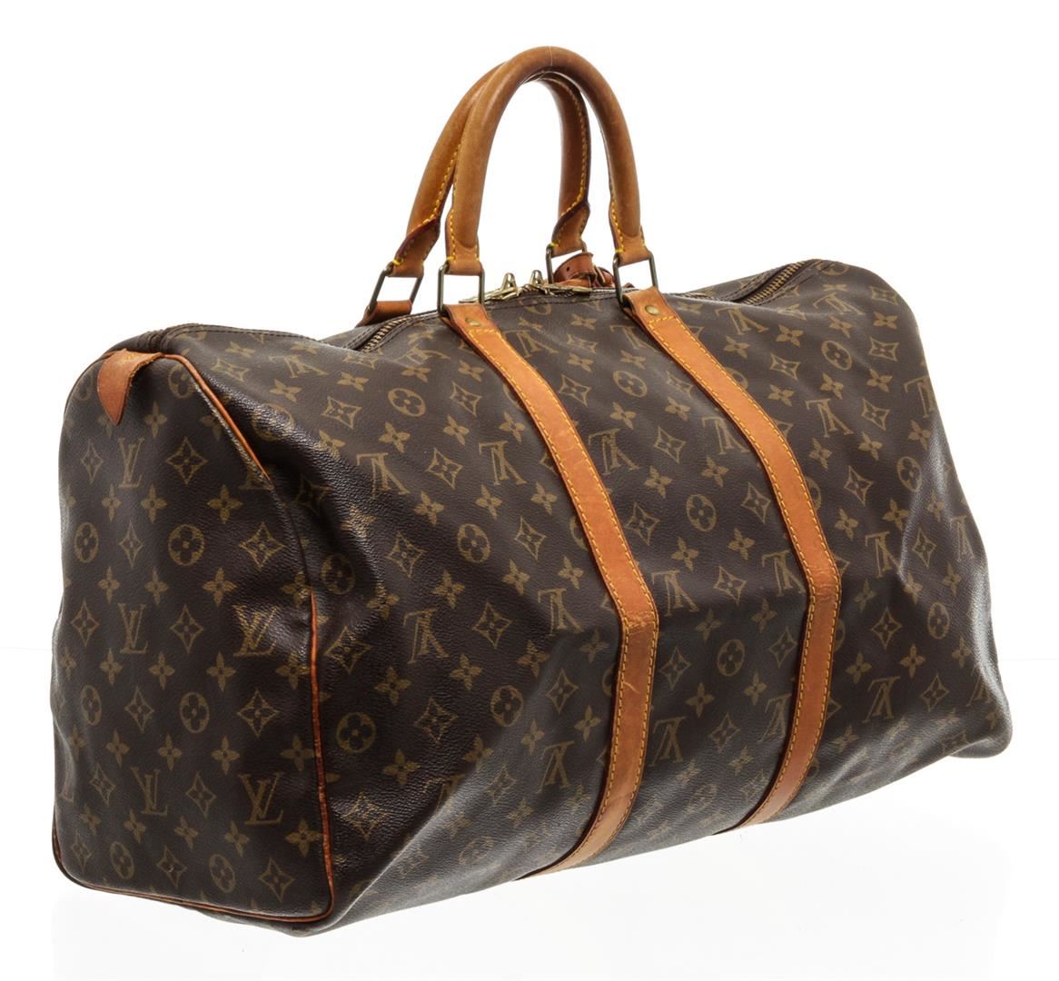 Louis Vuitton Keepall 50 Monogram Eclipse Floral Travel Bag