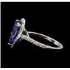 Image 3 : 3.45 ctw Tanzanite and Diamond Ring - 14KT White Gold