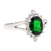 Image 1 : 1.64 ctw Tsavorite Garnet And Diamond Ring - 14KT White Gold