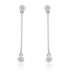 14k White Gold 0.18CTW Diamond Earrings, (I2-I3/H-I)