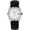 Image 1 : Rolex Mens Stainless Steel White Diamond 36MM Datejust Wristwatch With Nylon Str