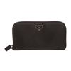 Prada Black Nylon Leather Zipper Wallet