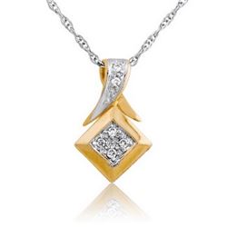 14k Yellow Gold 0.05CTW Diamond Pendant, (SI1-SI2/G-H)