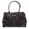 Image 1 : Coach Black Monogram Canvas Leather Medium Shoulder Handbag