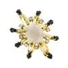 Image 1 : 3.00 ctw Opal, Sapphire and Diamond Pin/Pendant - 14KT Yellow Gold
