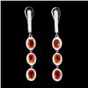 Image 1 : Natural Top Rich Orange Fire Opal Earrings