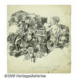 LOUIS HANLON (American 1882-1950) Original Newspa