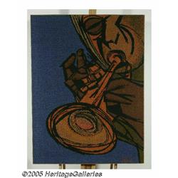 BILL HINZ (American 20th Century) Hooked wool tap