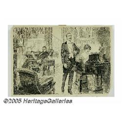 ORSON LOWELL (American 1871- 1956) Man Singing Pe