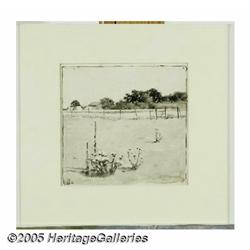 ORSON LOWELL (American 1871 - 1956) Field with Fl