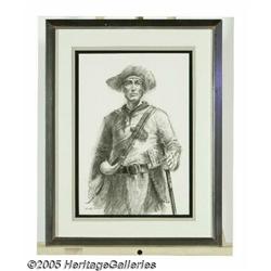 CHARLES SHAW (American Mountain Man Charcoal dra 