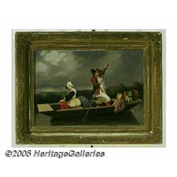 DUTCH SCHOOL (19th Century) Figures in a Boat Oil
