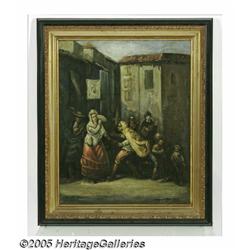 ITALIAN SCHOOL (19th Century) Gypsies Oil on canv