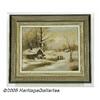 Image 1 : AMERICAN SCHOOL (19th Century) Winter Scene Oil o