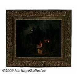 EUROPEAN SCHOOL (19th Century) Nocturnal Scene wi