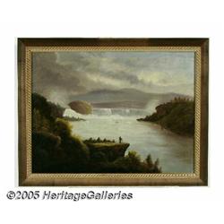 AMERICAN SCHOOL (19thCentury) Landscape with Wate