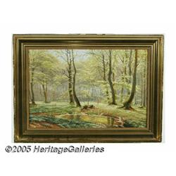 ERIK ERIKSON (Danish 20th Century) Forest Interio