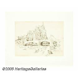 JOSEPH PENNELL (American 1860-1929) Italian Villa