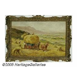 ENGLISH SCHOOL (19th Century) Haying Oil on mason