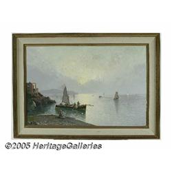 ENSEL SALVI (Italian 20th century) Moonit Coastal