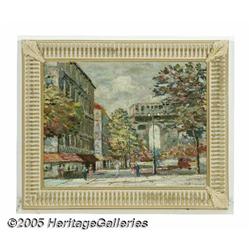 Style of ANTOINE BLANCHARD Champs Elysees Oil on 