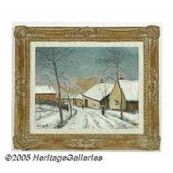 ALOIS LECOQUE (Czech 1891-1981) Winter scene Oil 