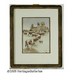 CHARLES HARGENS (American 1893-1997) Winter Feedi