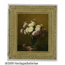 A.D. GREER (American 1904-1998) Mums Oil on canva