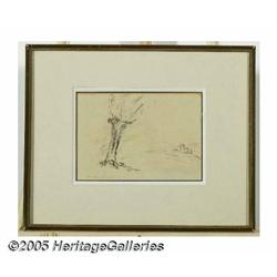 CHARLES LEBOURG (French 1829-1906) Sketch of Tree