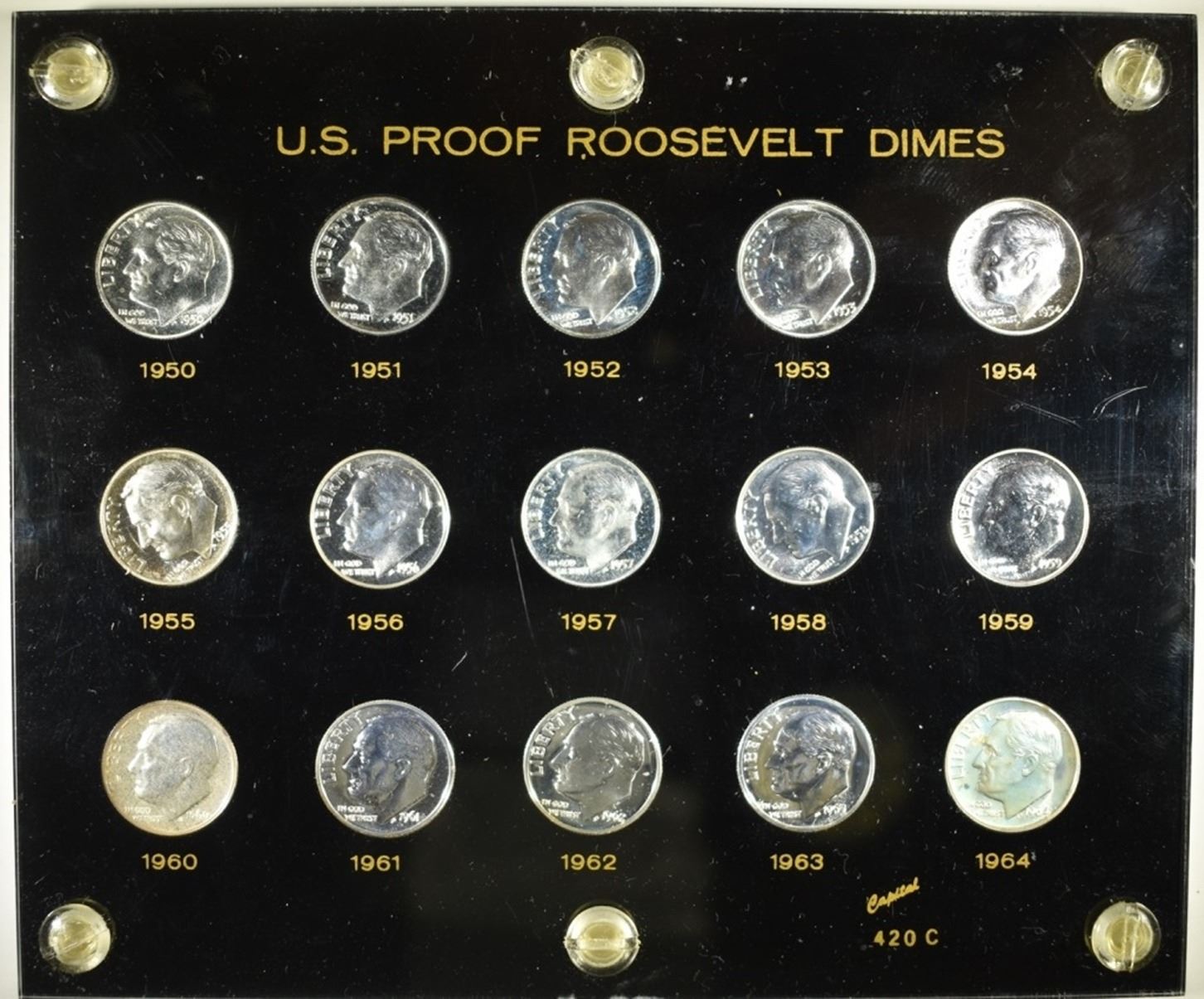 1950 64 PROOF ROOSEVELT DIME SET