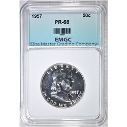 1957 FRANKLIN HALF DOLLAR  EMGC PROOF SUPERB GEM+