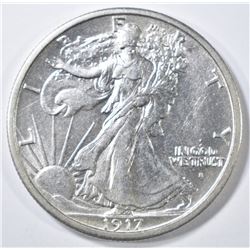 1917-S OBV. WALKING LIBERTY HALF DOLLAR  AU/BU