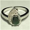 Image 1 : $140 Sterling Silver Emerald & CZ Ring