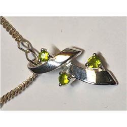 $120 Silver Peridot Pendant Necklace